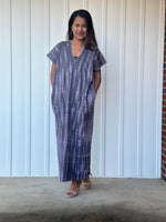 Mala Handworks Alisa Petite Cotton Kaftan in Dark Lavender Tie Dye