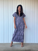 Mala Handworks Alisa Petite Cotton Kaftan in Dark Lavender Tie Dye