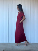 Mala Handworks Alisa Petite Cotton Kaftan in Merlot