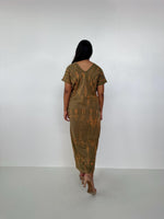 Mala Handworks Alisa Petite Cotton Kaftan in Olive Tie Dye