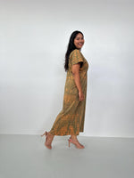 Mala Handworks Alisa Petite Cotton Kaftan in Olive Tie Dye