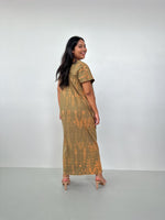 Mala Handworks Alisa Petite Cotton Kaftan in Olive Tie Dye