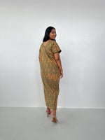 Mala Handworks Alisa Petite Cotton Kaftan in Olive Tie Dye
