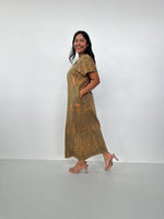 Mala Handworks Alisa Petite Cotton Kaftan in Olive Tie Dye