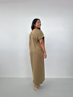 Mala Handworks Alisa Petite Cotton Kaftan in Olive