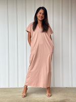 Mala Handworks Alisa Petite Cotton Kaftan in Peach
