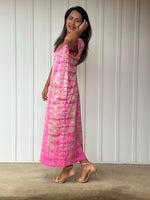 Mala Handworks Alisa Petite Cotton Kaftan in Pink Tie Dye
