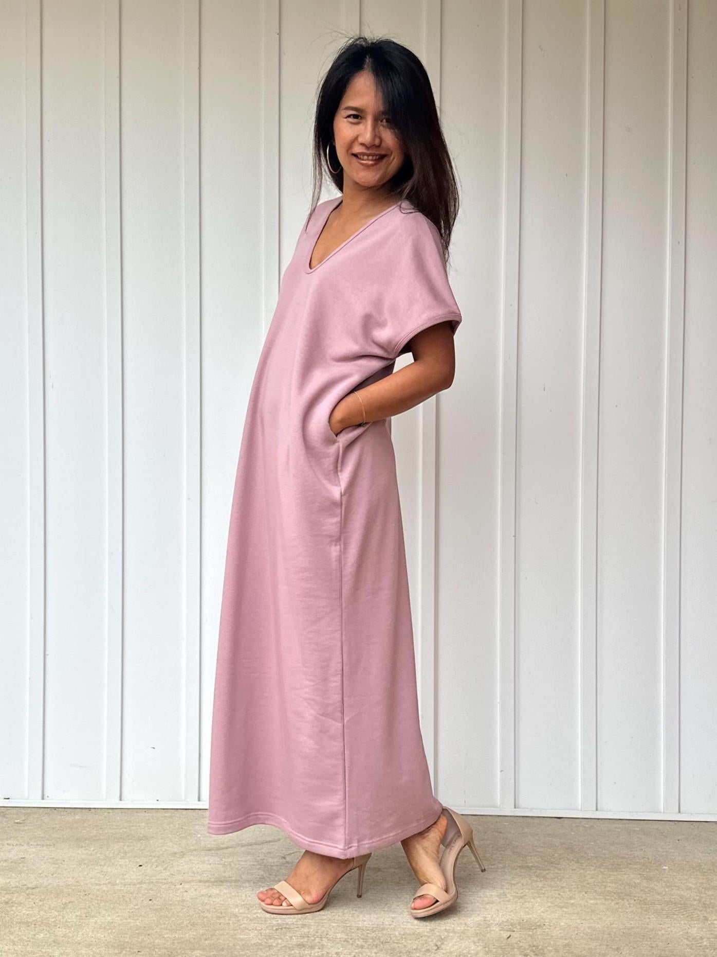Mala Handworks Alisa Petite Cotton Kaftan in Rose