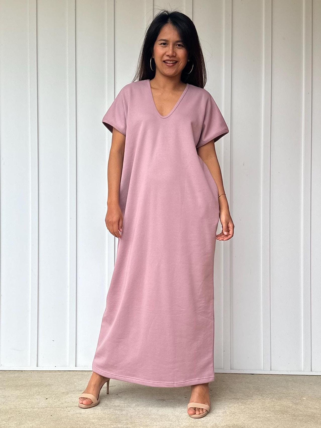 Mala Handworks Alisa Petite Cotton Kaftan in Rose