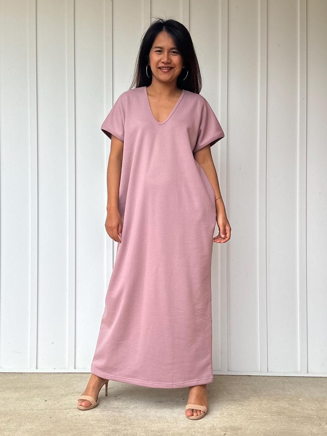 Mala Handworks Alisa Petite Cotton Kaftan in Rose
