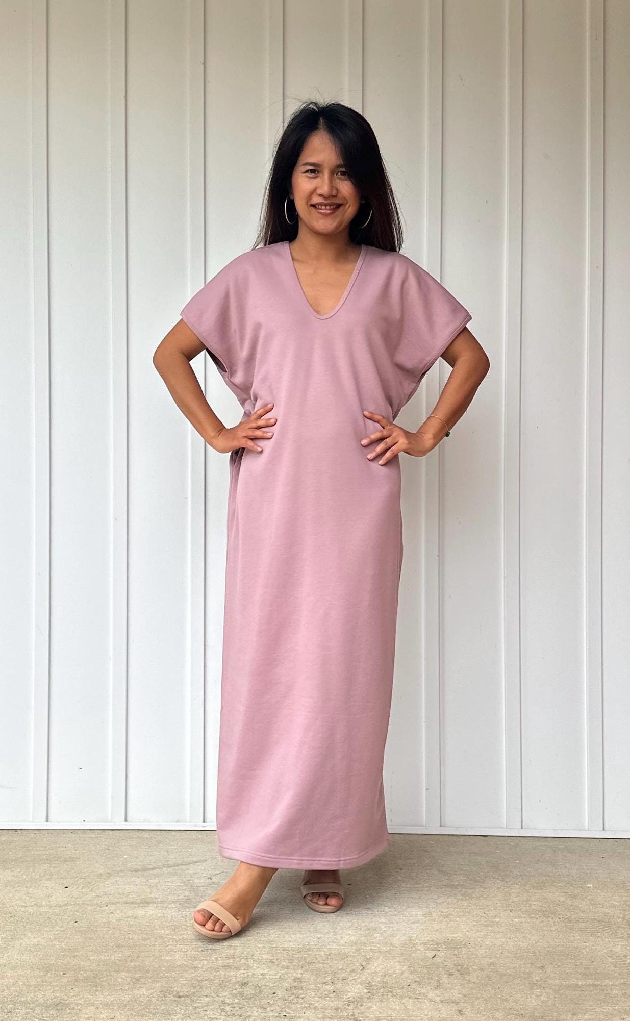 Mala Handworks Alisa Petite Cotton Kaftan in Rose