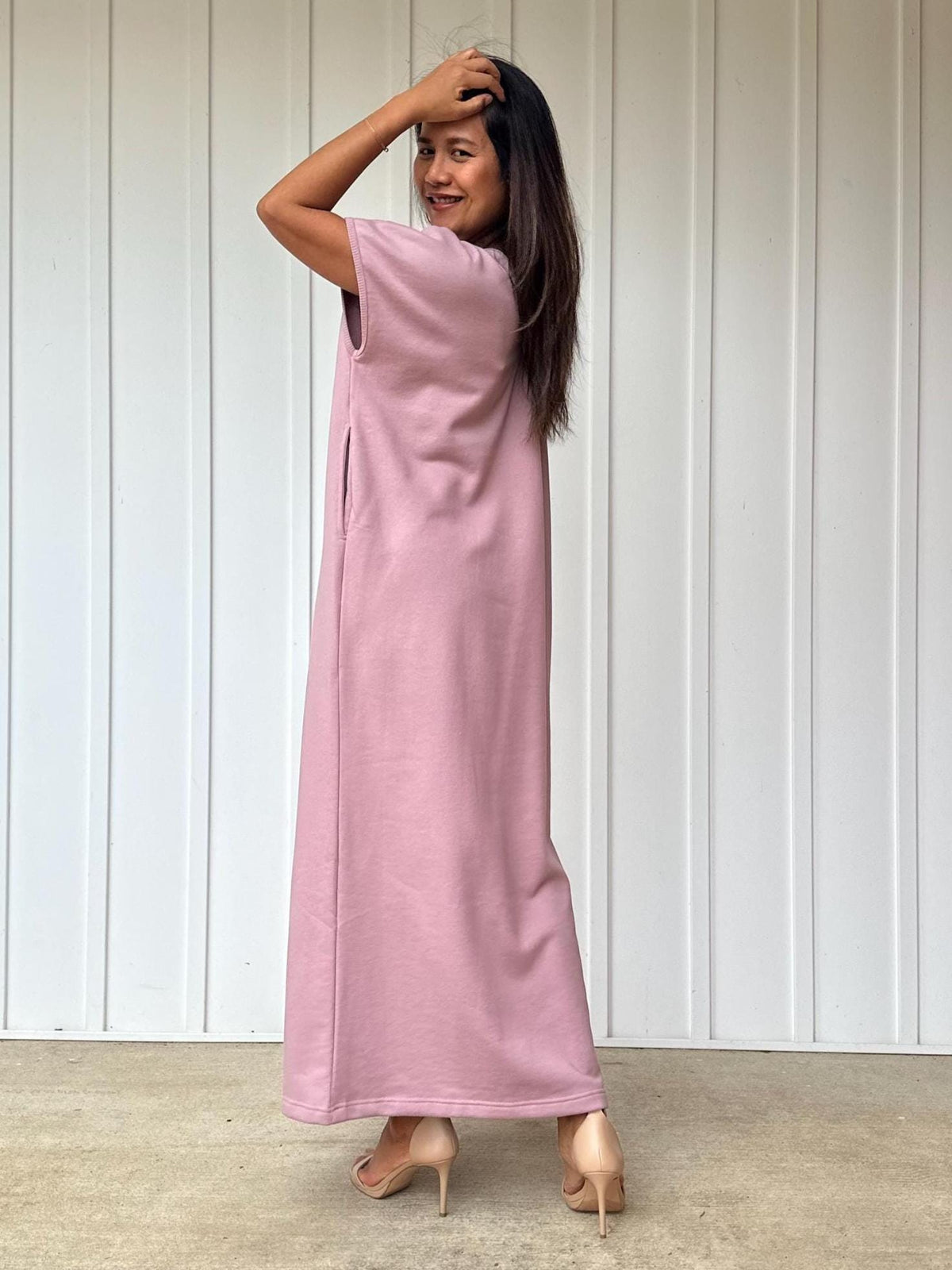 Mala Handworks Alisa Petite Cotton Kaftan in Rose