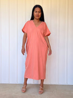 Mala Handworks Alisa Petite Cotton Kaftan in Salmon