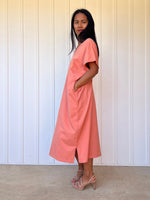 Mala Handworks Alisa Petite Cotton Kaftan in Salmon
