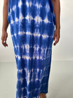 Mala Handworks Alisa Petite Cotton Kaftan in Sapphire Tie Dye