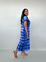 Mala Handworks Alisa Petite Cotton Kaftan in Sapphire Tie Dye