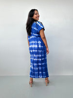 Mala Handworks Alisa Petite Cotton Kaftan in Sapphire Tie Dye