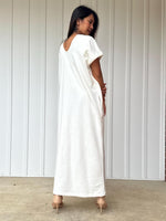 Mala Handworks Alisa Petite Cotton Kaftan in White