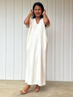 Mala Handworks Alisa Petite Cotton Kaftan in White