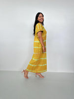 Mala Handworks Alisa Petite Cotton Kaftan in Yellow Tie Dye