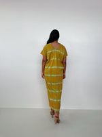 Mala Handworks Alisa Petite Cotton Kaftan in Yellow Tie Dye