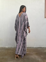 Mala Handworks Amina Hand-Painted Cotton Kaftan - Mauve Abstract Pattern