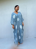 Mala Handworks Amina Hand-Painted Kaftan - Mist Polka Dot Pattern