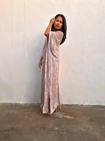 Mala Handworks Amina Hand-Painted Kaftan - Tan Striped Pattern