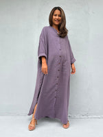 MALA handworks  Aura Double Gauze Cotton Maxi Shirt Dress in Lavender