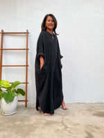 MALA handworks Aura Double Gauze Cotton Shirt Dress in PL-11 Black 3