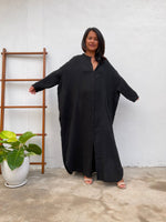 MALA handworks Aura Double Gauze Cotton Shirt Dress in PL-11 Black 2