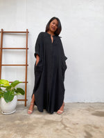 MALA handworks Aura Double Gauze Cotton Shirt Dress in PL-11 Black 8