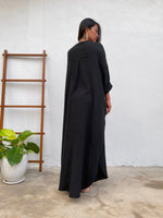 MALA handworks Aura Double Gauze Cotton Shirt Dress in PL-11 Black 4