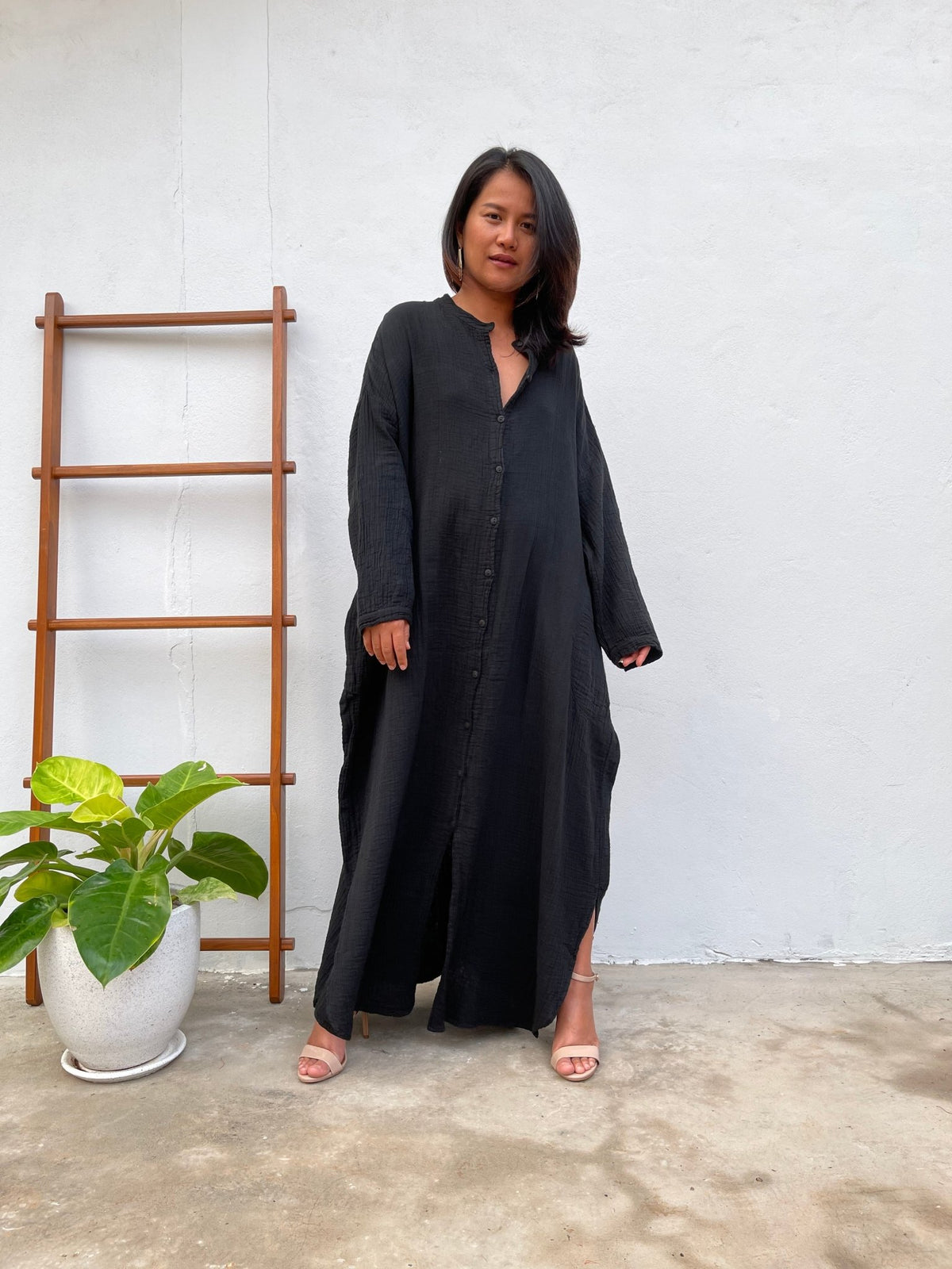 MALA handworks Aura Double Gauze Cotton Shirt Dress in PL-11