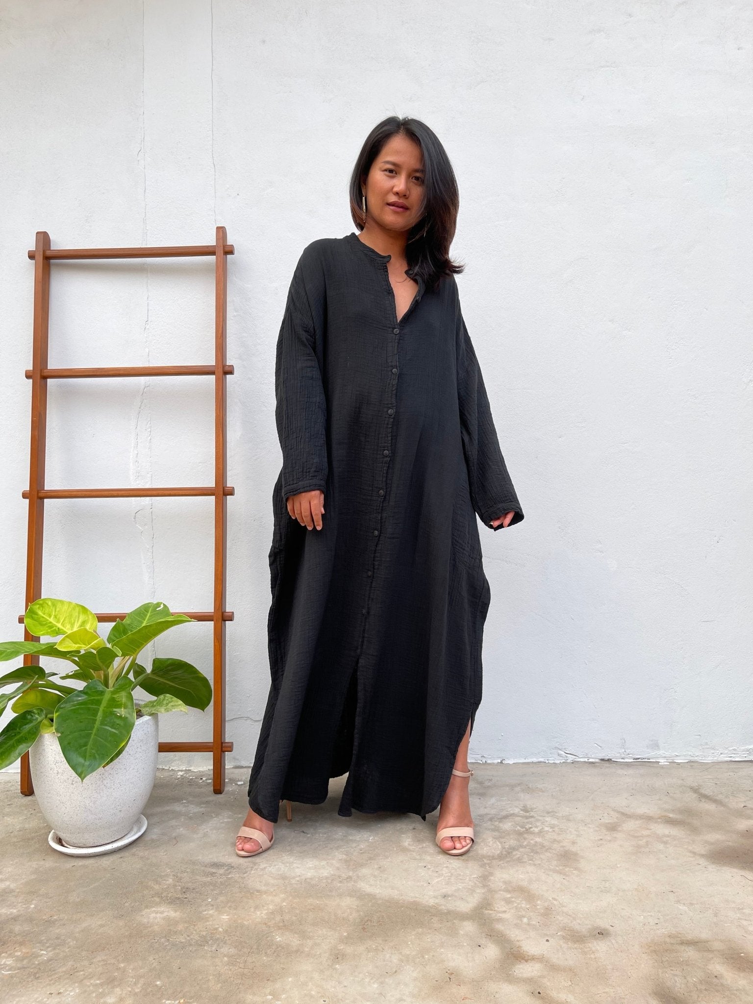 MALA handworks Aura Double Gauze Cotton Shirt Dress in PL-11