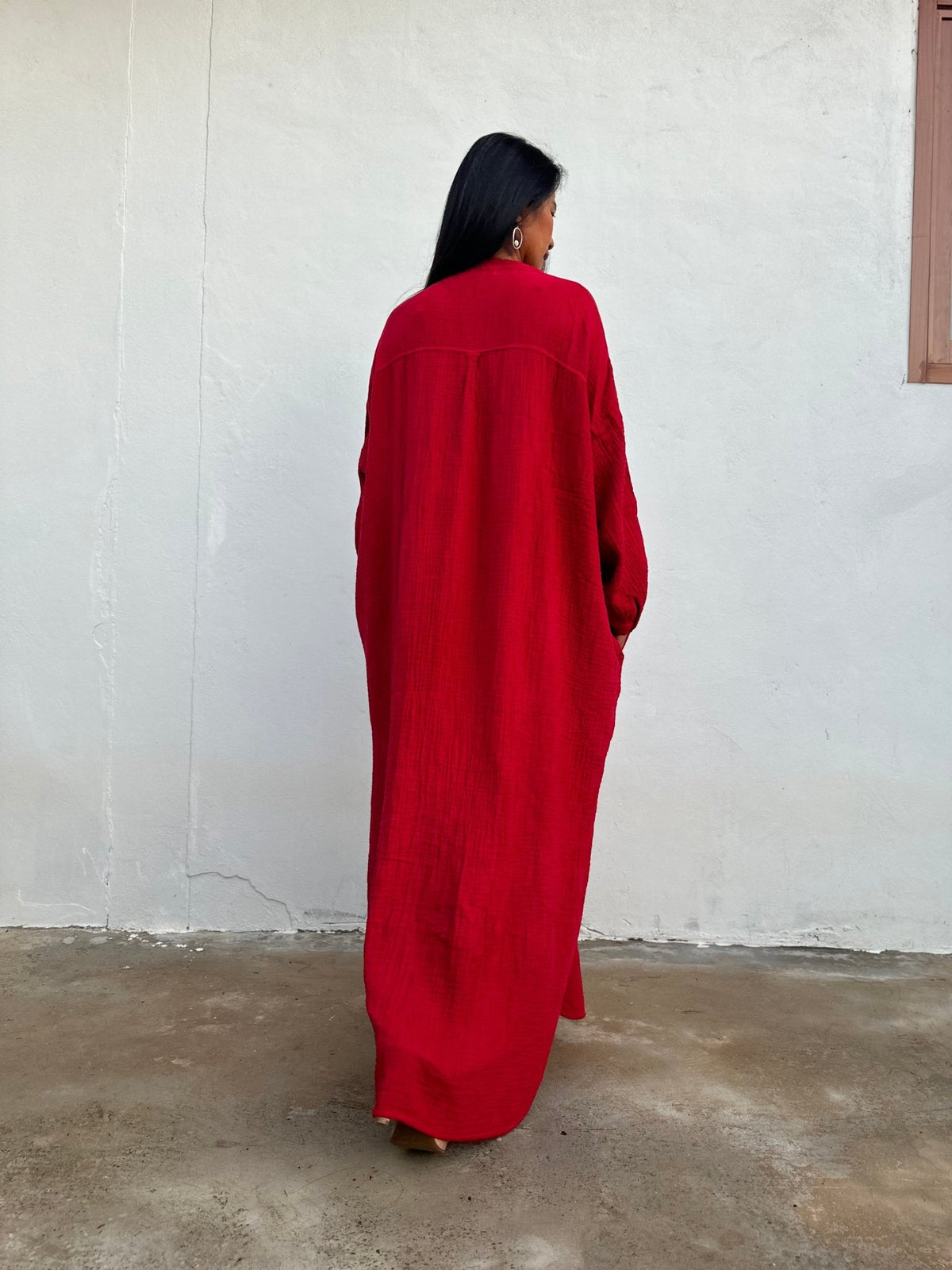 MALA handworks Aura Double Gauze Cotton Shirt Dress in PL-8