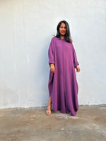 MALA handworks Aura Double Gauze Cotton Shirt Dress in Plum
