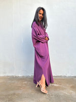 MALA handworks Aura Double Gauze Cotton Shirt Dress in Plum