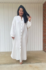 MALA handworks Aura Double Gauze Cotton Shirt Dress in White