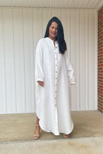 MALA handworks Aura Double Gauze Cotton Shirt Dress in White