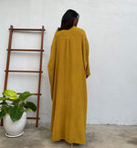 MALA handworks Aura Double Gauze Cotton Shirt Dress in Yellow Turmeric 1