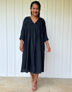 Mala Handworks Bree Double Gauze Cotton Dress in Black
