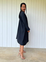 Mala Handworks Bree Double Gauze Cotton Dress in Black