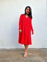 Mala Handworks Bree Double Gauze Cotton Dress in Flame