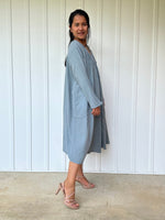 Mala Handworks Bree Double Gauze Cotton Dress in Sage