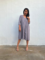 Mala Handworks Bree Double Gauze Cotton Dress in Taupe