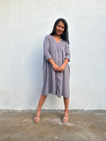 Mala Handworks Bree Double Gauze Cotton Dress in Taupe