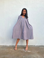 Mala Handworks Bree Double Gauze Cotton Dress in Taupe