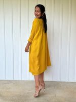 Mala Handworks Bree Double Gauze Cotton Dress in Turmeric