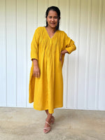 Mala Handworks Bree Double Gauze Cotton Dress in Turmeric